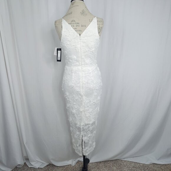 Xscape Lace Dress 4 White Midi Bridal Sleeveless - Picture 7 of 12